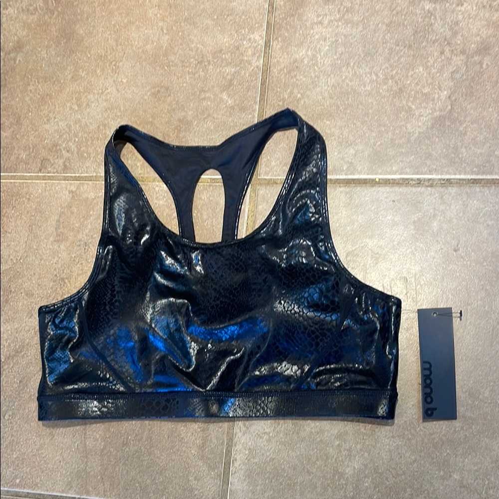 NEW mono b faux Leather sports bra! 2X